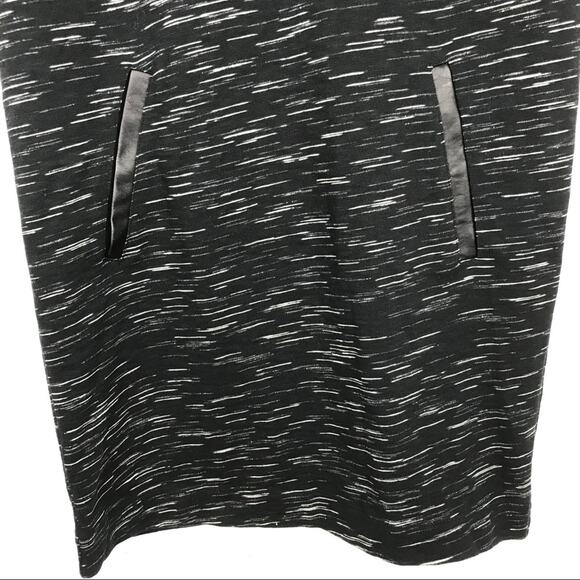 Club Monaco Faux Leather Trim Crewneck Short Sleeve Shirt Dress Size 00 - Picture 6 of 8